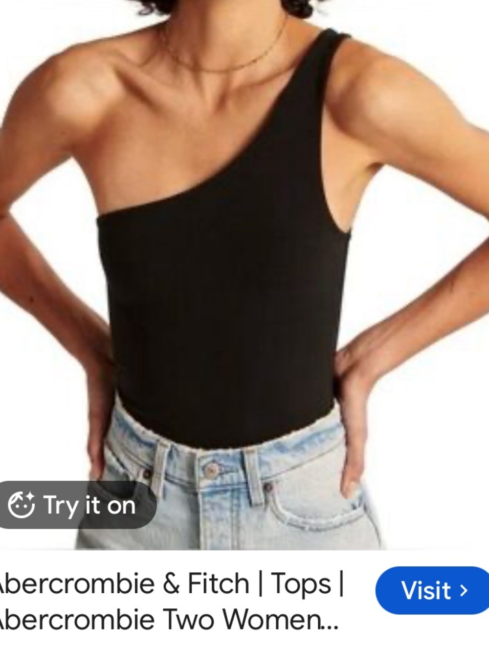 Abercrombie & Fitch Black One-Shoulder Tank